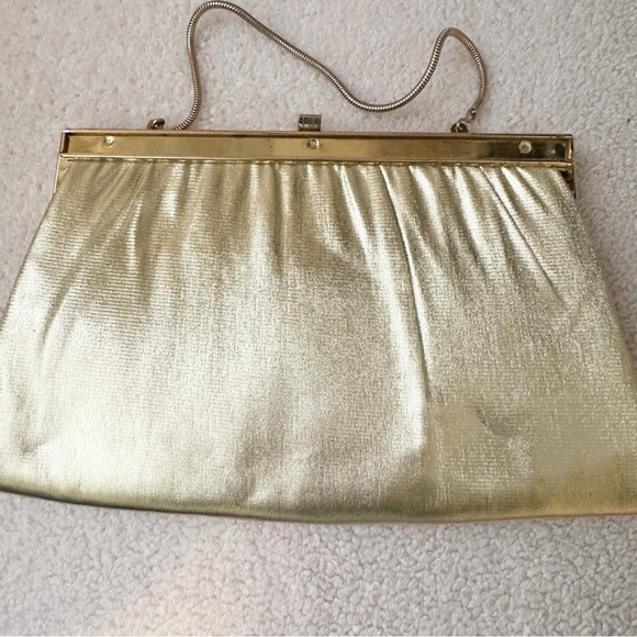 Vintage Harry Levine gold lamé purse - Picture 2 of 6